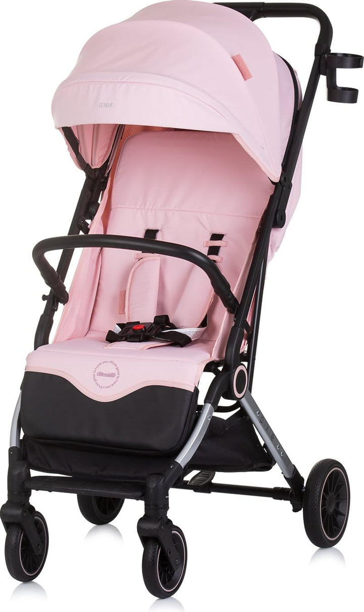 Chipolino Kinderwagen, Buggy Pixie zusammenklappbar Getränkehalter Korb 22 kg, Farbe:pink, pink