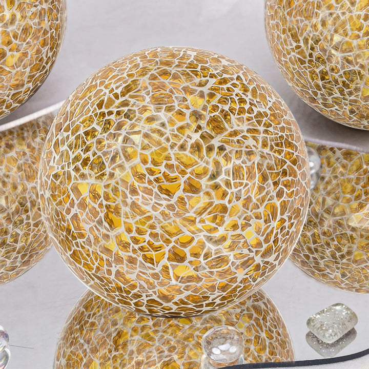3 Stück Mosaikkugeln Glas 8cm Spiegelglaskugel Runden Knistern Kugeln Schalen Kernstück Zuhause Deko