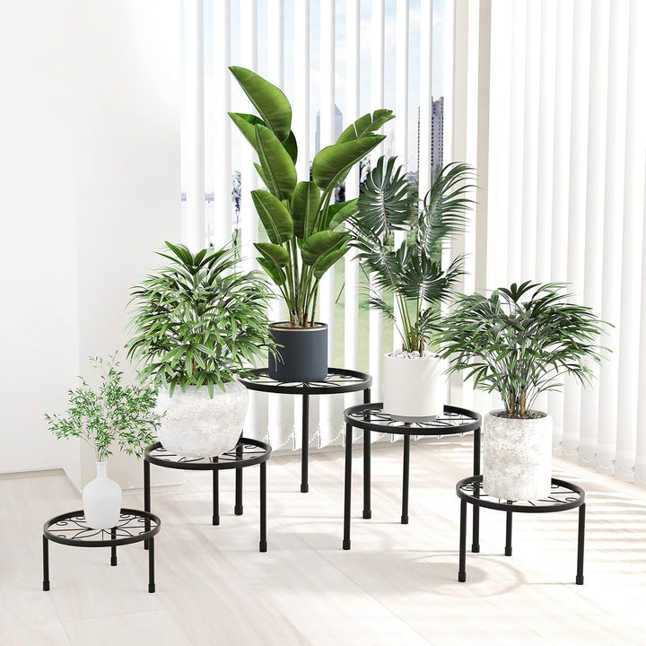 Ziwijity 5er-Set Blumenständer aus Metall, Pflanzenständer für Innen Aussen Garten Pflanzen,Blumento