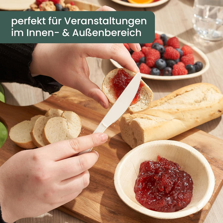 HAAGO - 200 Messer PLA Besteck Set - Wiederverwendbares, spülmaschinenfestes Hochleistungsbesteck fü