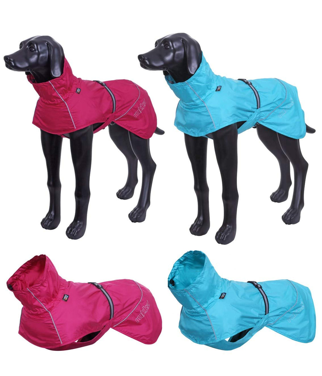Hunderegenmantel WASSERDICHT kleine Hunde - grosse Hunde reflektierend + atmungsaktiv in 7 grössen R