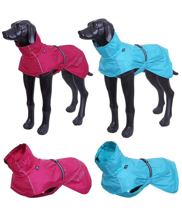 Hunderegenmantel WASSERDICHT kleine Hunde - grosse Hunde reflektierend + atmungsaktiv in 7 grössen R