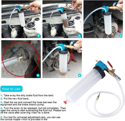 Fdit Auto Bremsflüssigkeits Ölwechsel Ersatz Werkzeug Automobilpumpen Öl Entlüftung leeres Abfluss I