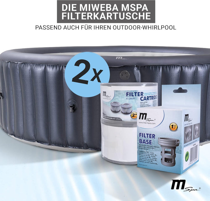 Miweba Original MSpa Whirlpool Ersatz Filter - Filterkartusche Doppelpack - Für aufblasbare Pools -