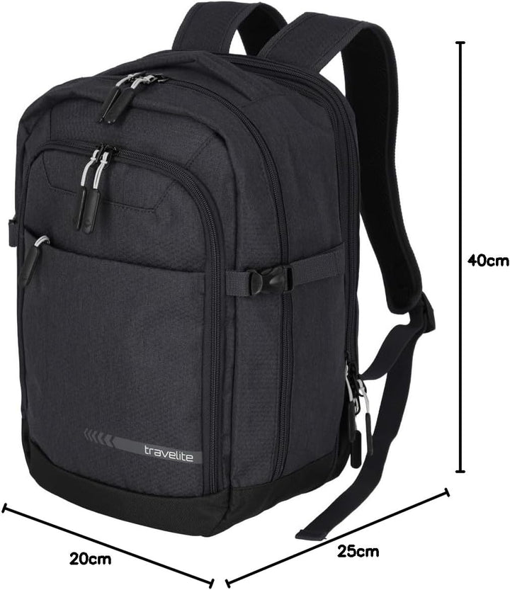 Travelite Handgepäck Rucksack, RyanAir Masse, KICK OFF, Laptop Rucksack 13 Zoll, Praktischer Rucksac