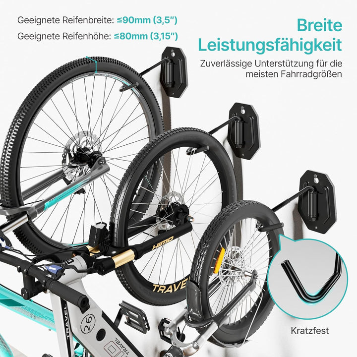 PEGZONE Schwenkbare Fahrrad Wandhalterung, Fahrradhalterung Wand ohne schweres Heben, platzsparender