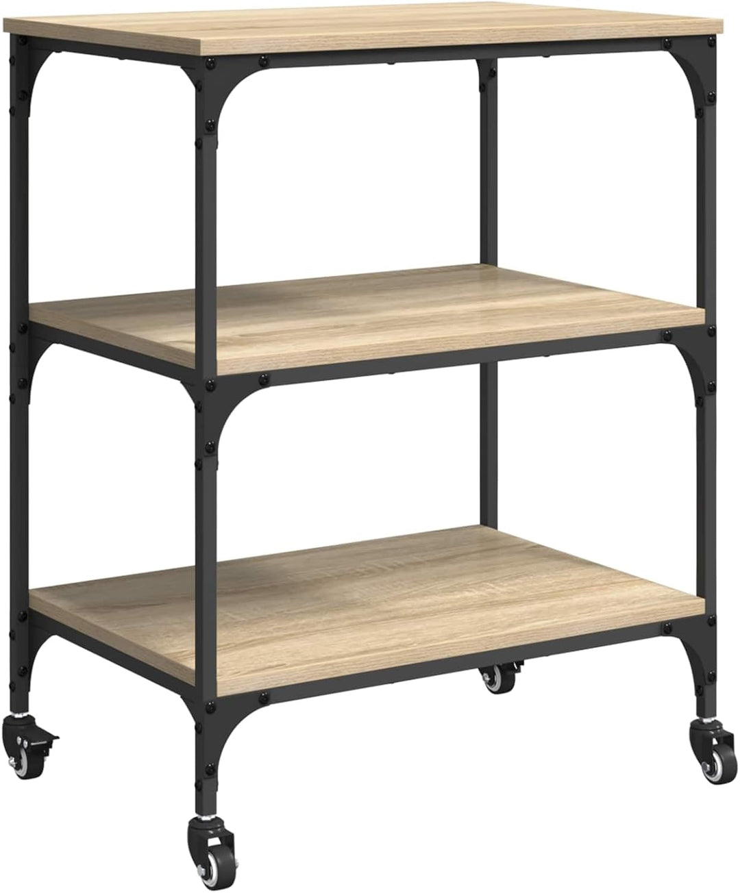 vidaXL Küchentrolley Sonoma-Eiche 60 x 41 x 76 cm Holzwerkstoff, Brauner Küchenwagen, moderner Troll