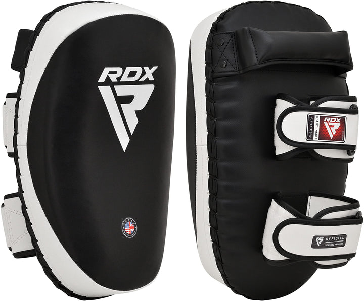 RDX Thai Pads for Kickboxing Muay Thai with Solid Handle Grip, Maya Hide Leather Curved Strike Shiel