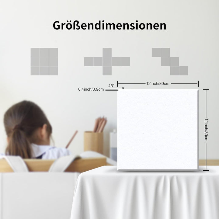 36 Stück Quadratische Akustikplatten selbstklebend,Abdeckung 3.24㎡,Schallschutz & Schalldämmung für