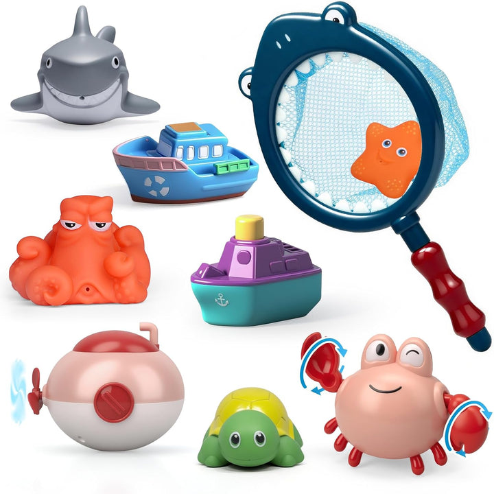 10 Stück Schimmelresistentes Badespielzeug Baby Set, Quetschbare Wasserspielzeug Kinder Badewannensp