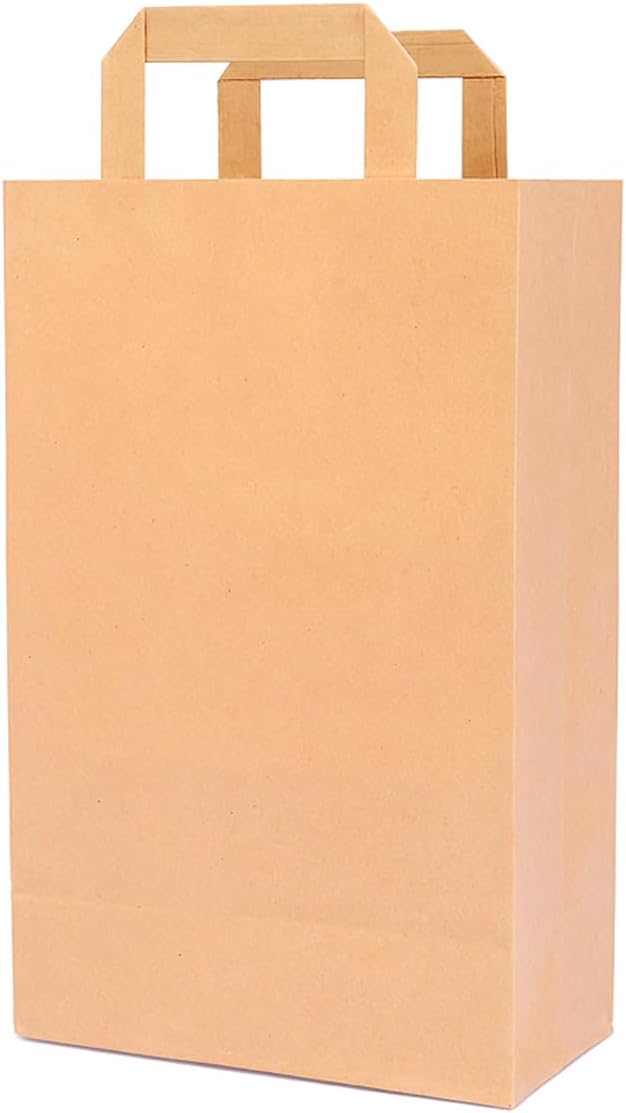 verpacking Papiertragetaschen mit Flachhenkel 45 x 32 x 16 cm Braun - Papiertüten Bio Papiertasche K