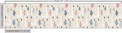 ABAKUHAUS Lama Gewebe als Meterware, Kindisches Kaktus-Tier, Dicht Gewebter Stoff zum Nähen Polster