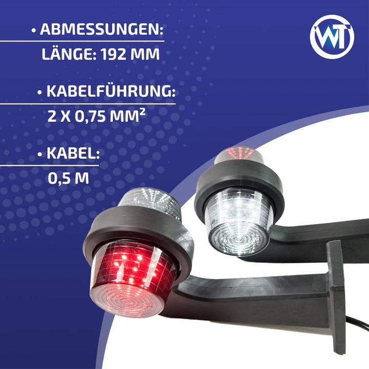 2 x LED Gummi Begrenzungsleuchte Seitenleuchte 12V 24V mit Old School STYLE DARK Graphite Positionsl