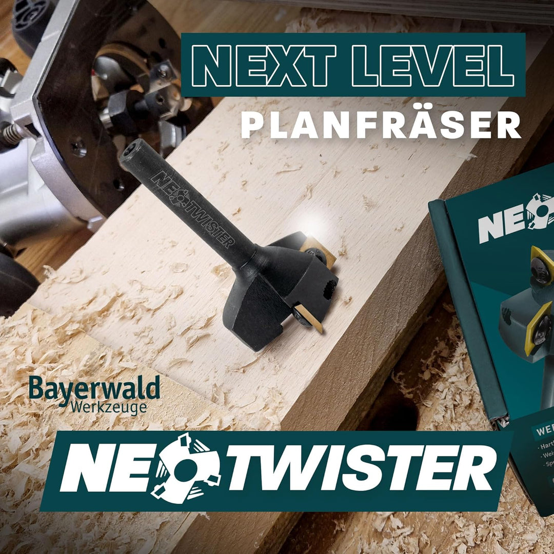 Bayerwald NeoTwister Planfräser für Oberfräse f. Holz - SchnittØ 35 mm/SchaftØ 8 mm - Planfräsen/Nut