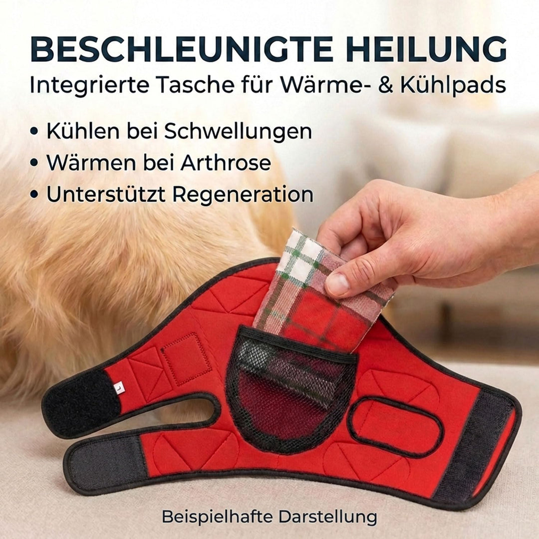 Nature Pet ® Ellenbogenbandage Hund/Ellenbogenschoner mit Netzeinsatz für Kühl- oder Wärmepads ideal