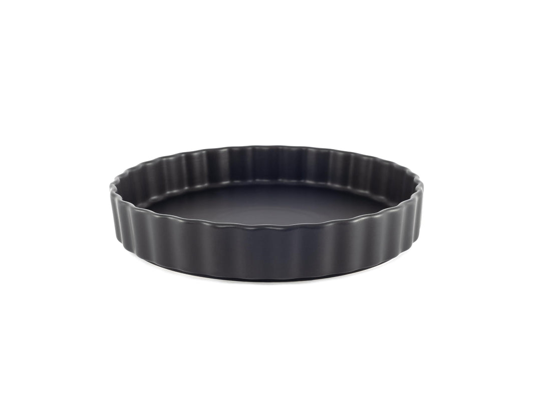 Quicheform Keramik 28 cm – Tarteform rund mit Antihaftbeschichtung und hohem Rand, Obstkuchenform, k