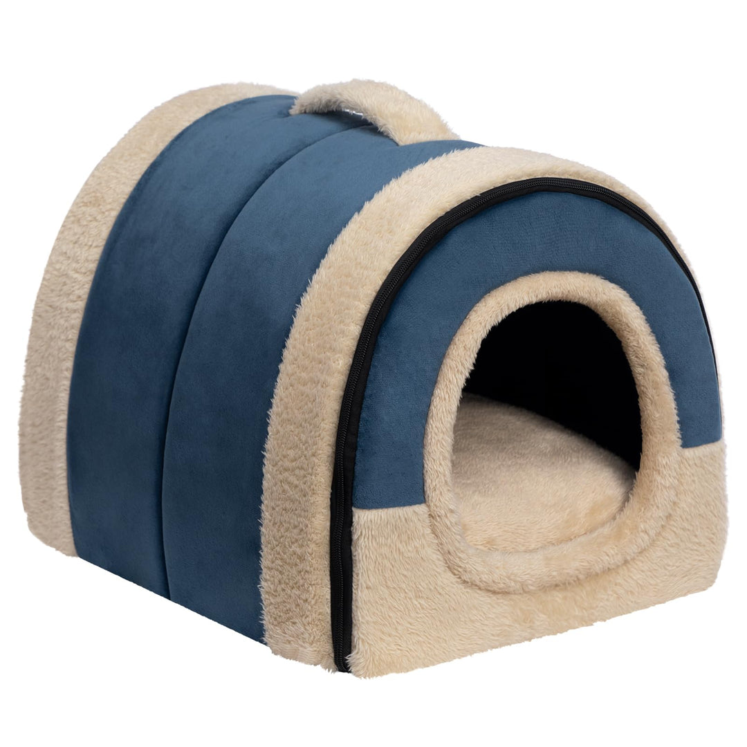Hollypet Katzenbett Kleines Hundebett, 2-in-1 Faltbare Haustierbett für Katzen &amp; Kleine Hunde, Warme