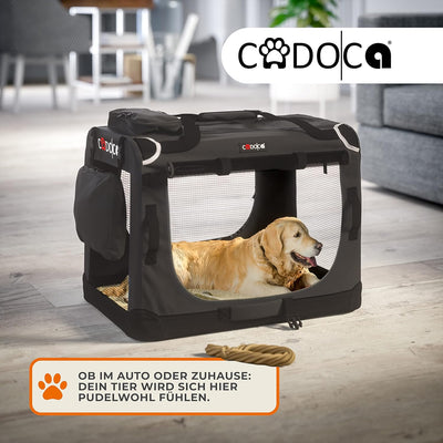 CADOCA® Hundebox XXXL 101x70x70cm faltbar atmungsaktiv robust Hundetransportbox Transporttasche Haus