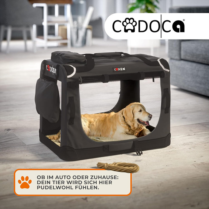 CADOCA® Hundebox XL 82x56x58cm faltbar atmungsaktiv robust Hundetransportbox Transporttasche Haustie