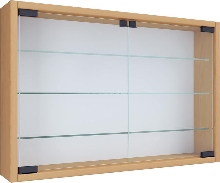 VCM 912946 Vitrine Wandvitrine Sammlervitrine Wandregal Hängeregal Hängevitrine Schaukasten Holz Buc