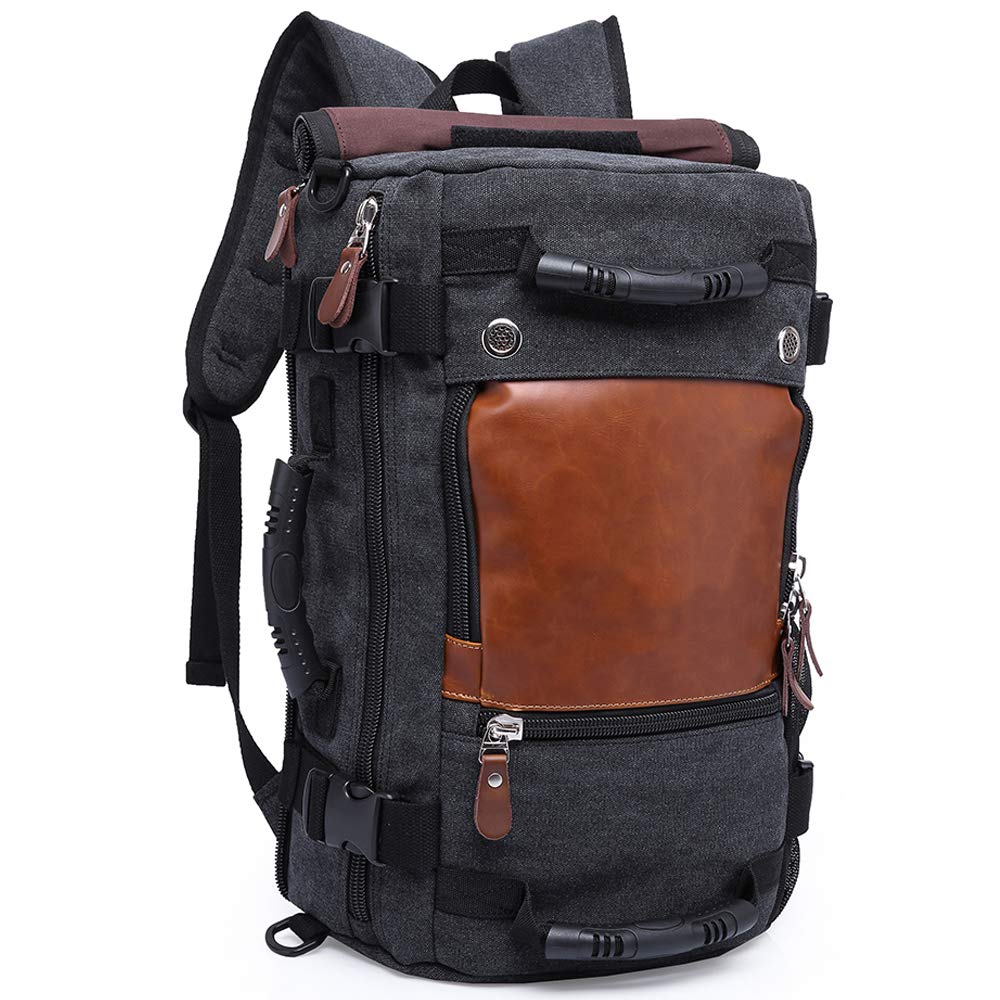 KAKA Travel Duffle Backpack Convertible Carry-On Bag fit 15.6'' Laptop Black Schwarz, Schwarz