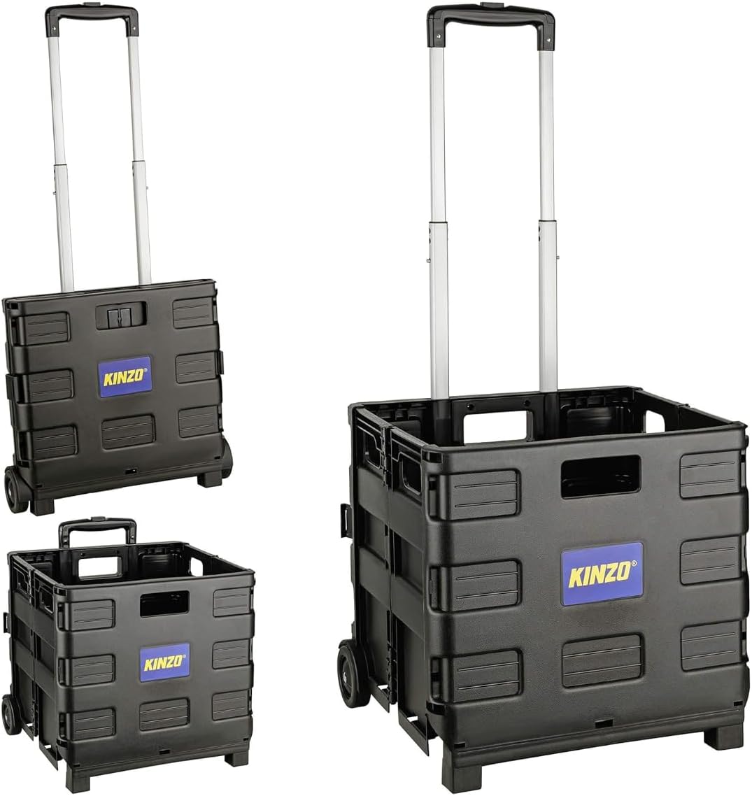 Kinzo Transporttrolley Faltbar 25kg Transportgewicht Klappbare Einkaufskiste Putzwagen fahrbare Tran