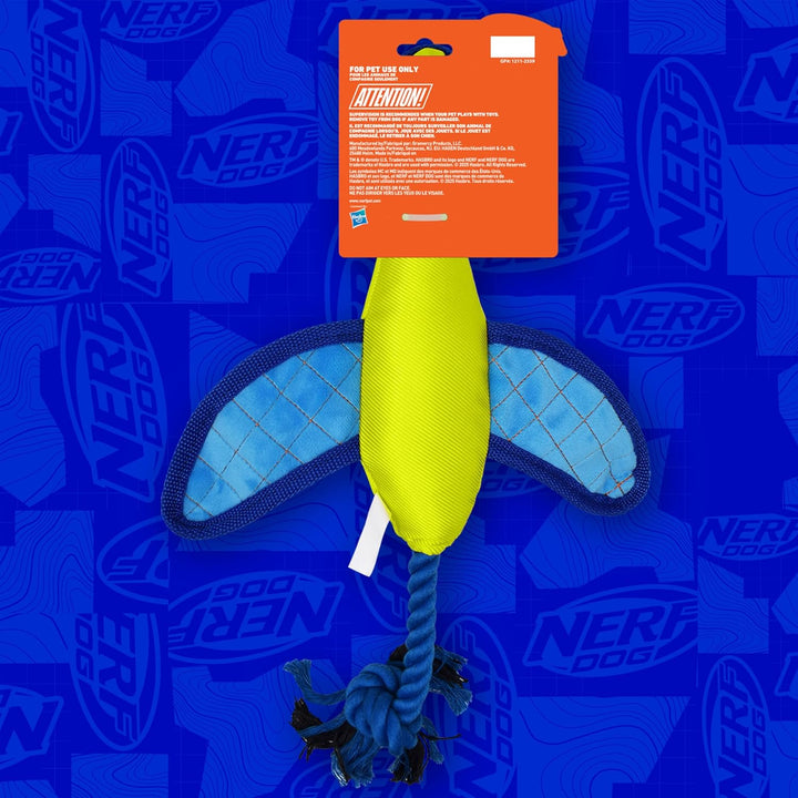 Nerf Dog Launching Duck with Crinkle Wings, 16.5 Inch Ultraplush Interactive Toy for Dogs, Green/Lig