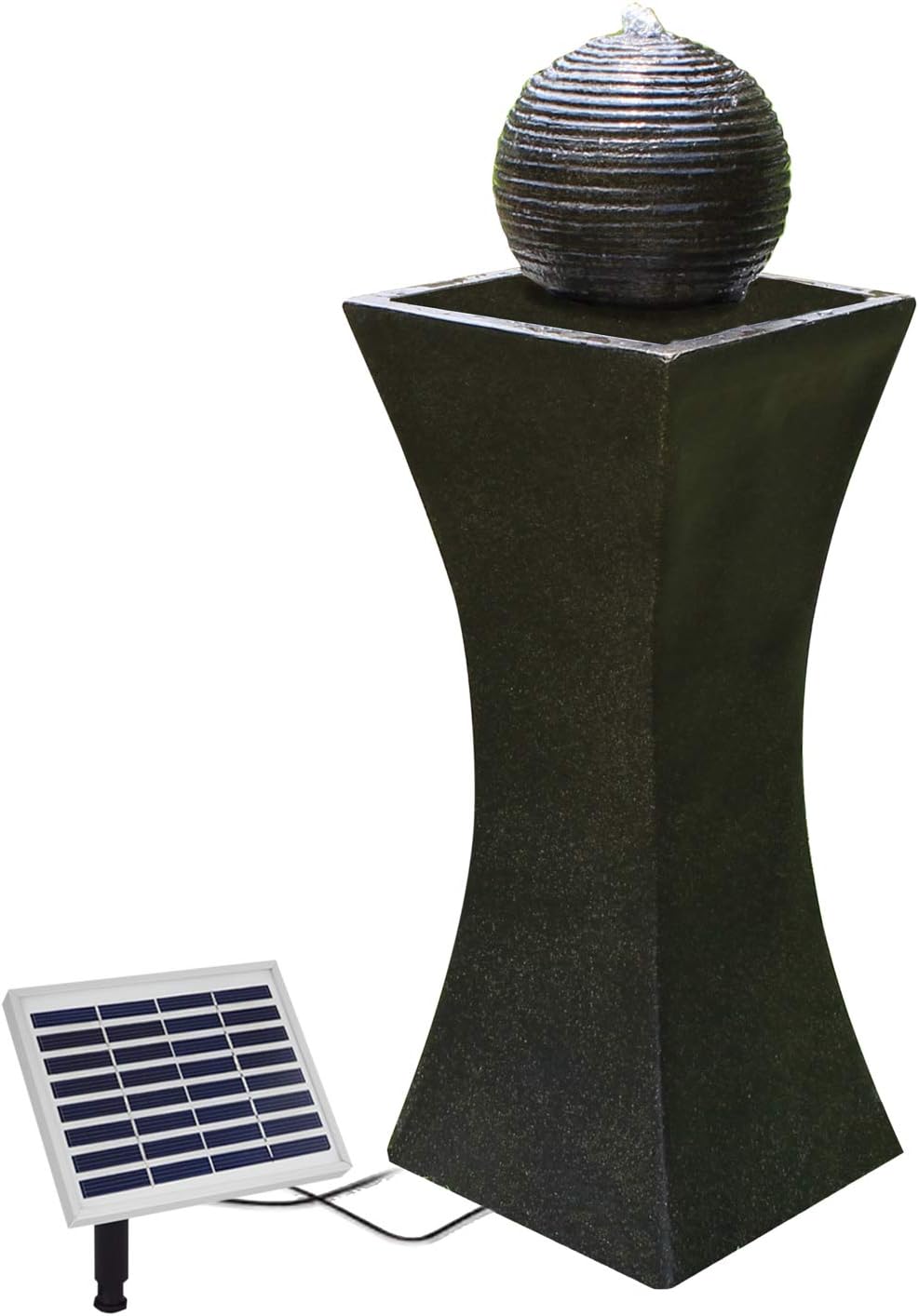 Gartenbrunnen Solarbrunnen ELEGANTIA Brunnen Vogelbad Wasserfall, Gartendeko mit Pumpe, Wasserspiel
