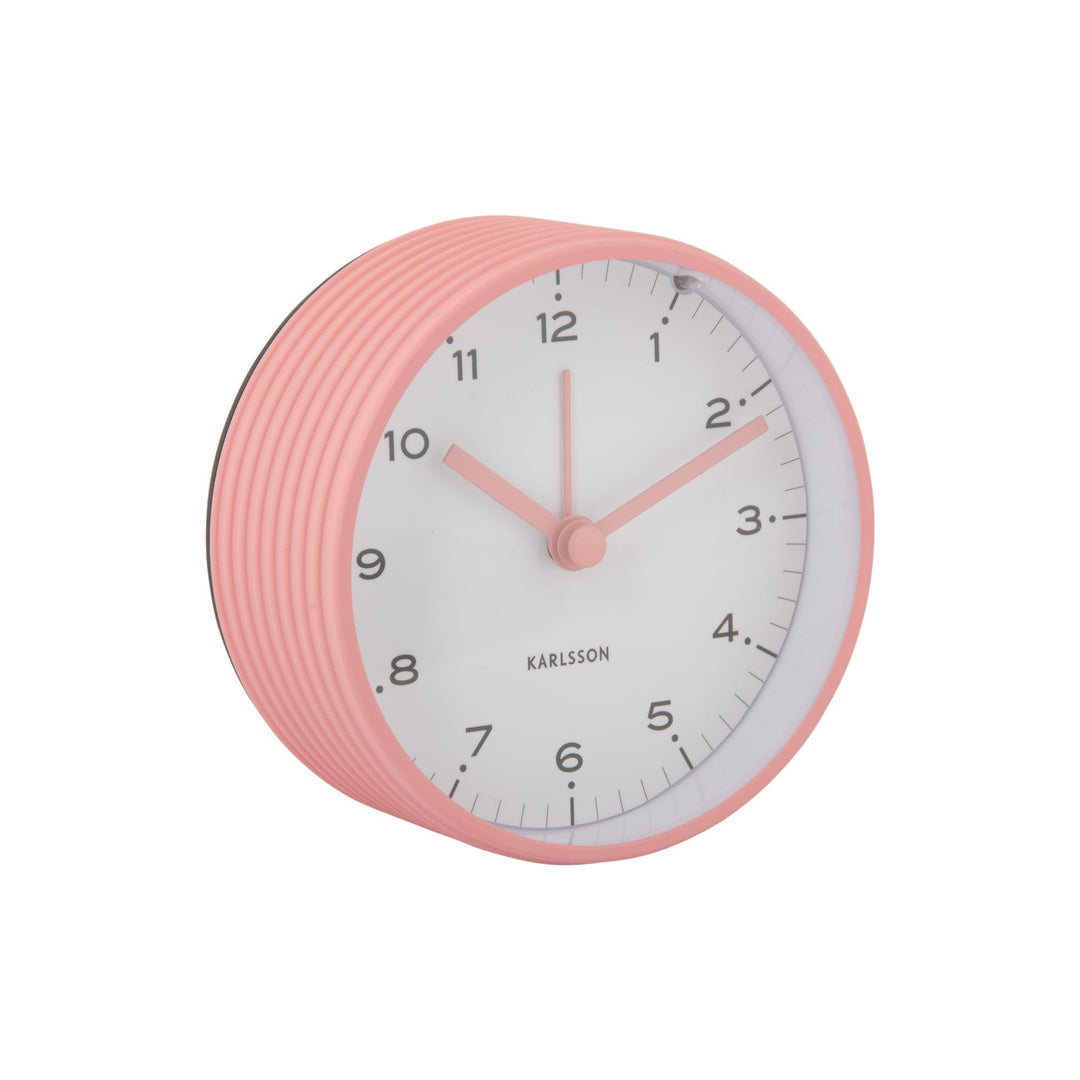 Karlsson Wecker Circus Rings - Rosa - Ø9cm - Rund - Eisen - Wecker für Schlafzimmer