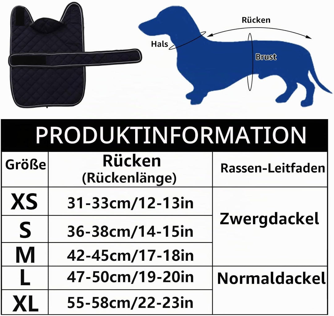 Geyecete - Warmer wintermantel für dackel Hunde,Hunde Winterjacken mit plüschfutter,Outdoor jacken m