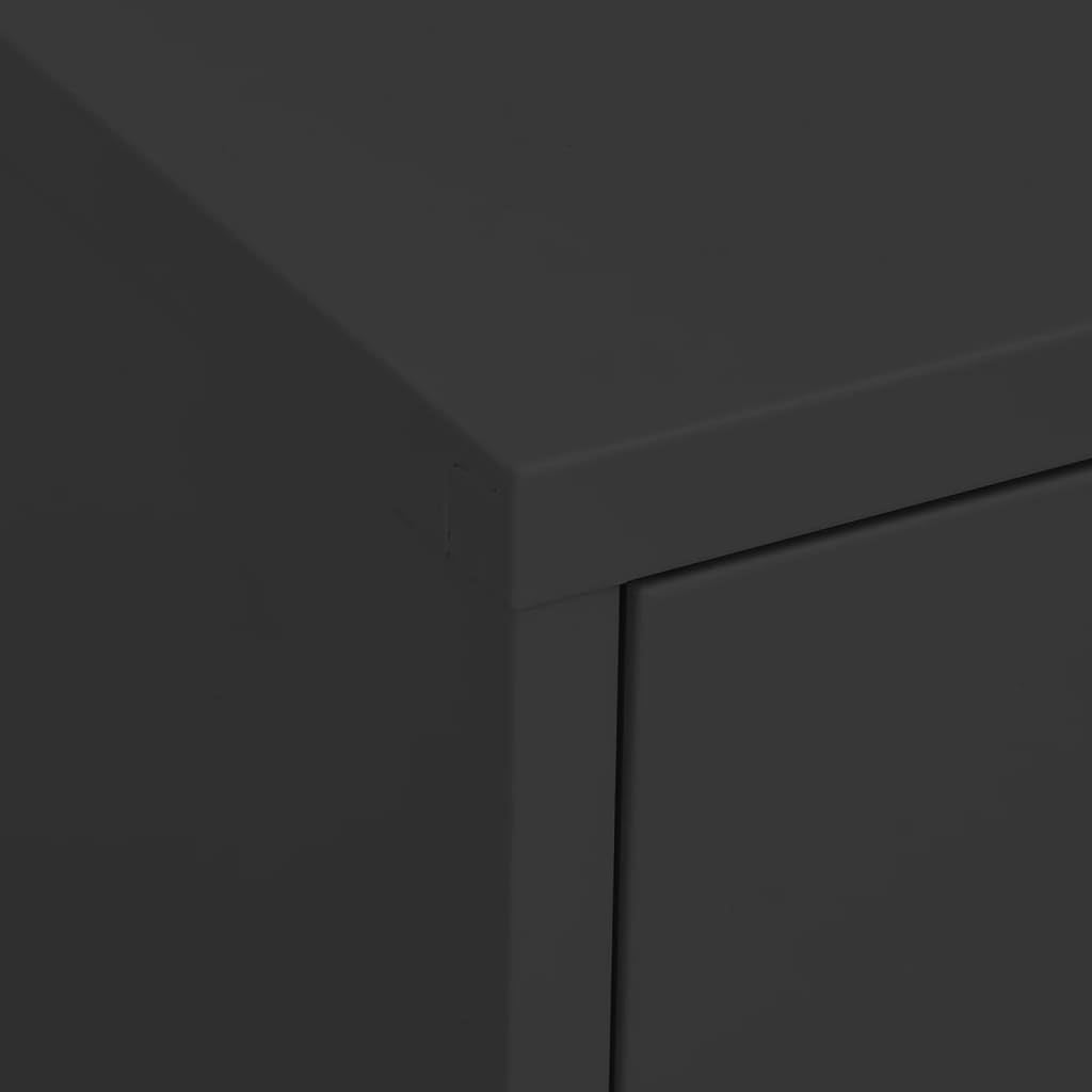 Aufbewahrungsschrank aus Metall mit 2 Schubladen, Aktenschrank mit 2 Türen und Regalen, 80x35x102cm