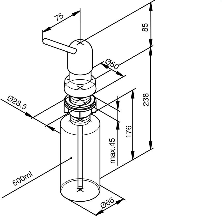 Damixa Küche Zubehör / 48000.00 / Dispenser/Chrom