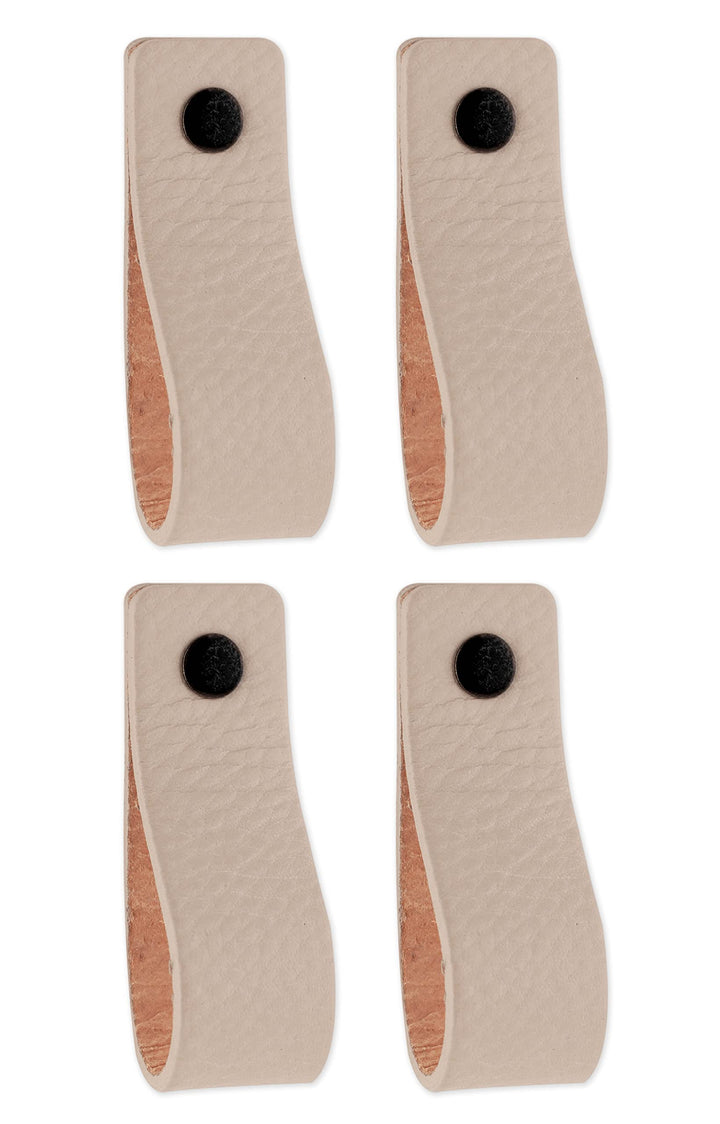 Brute Strength - Ledergriffe für Möbel - Hellgrau - 4 Stück - 16,5 x 2,5 cm - Schrankgriff, Türgriff