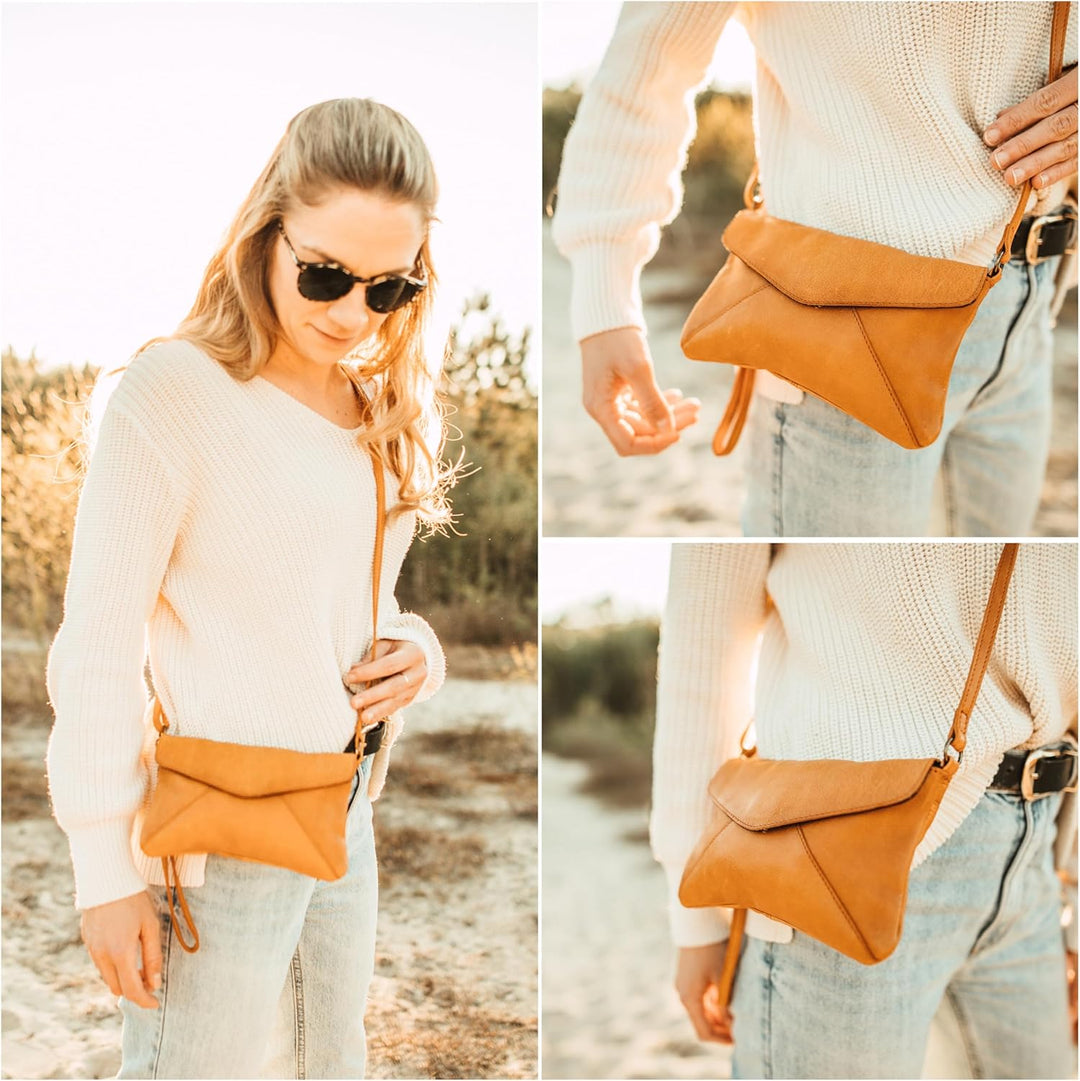 Gusti Umhängetasche Leder - Karisma Handtasche Ledertasche Vintage Braun, Braun