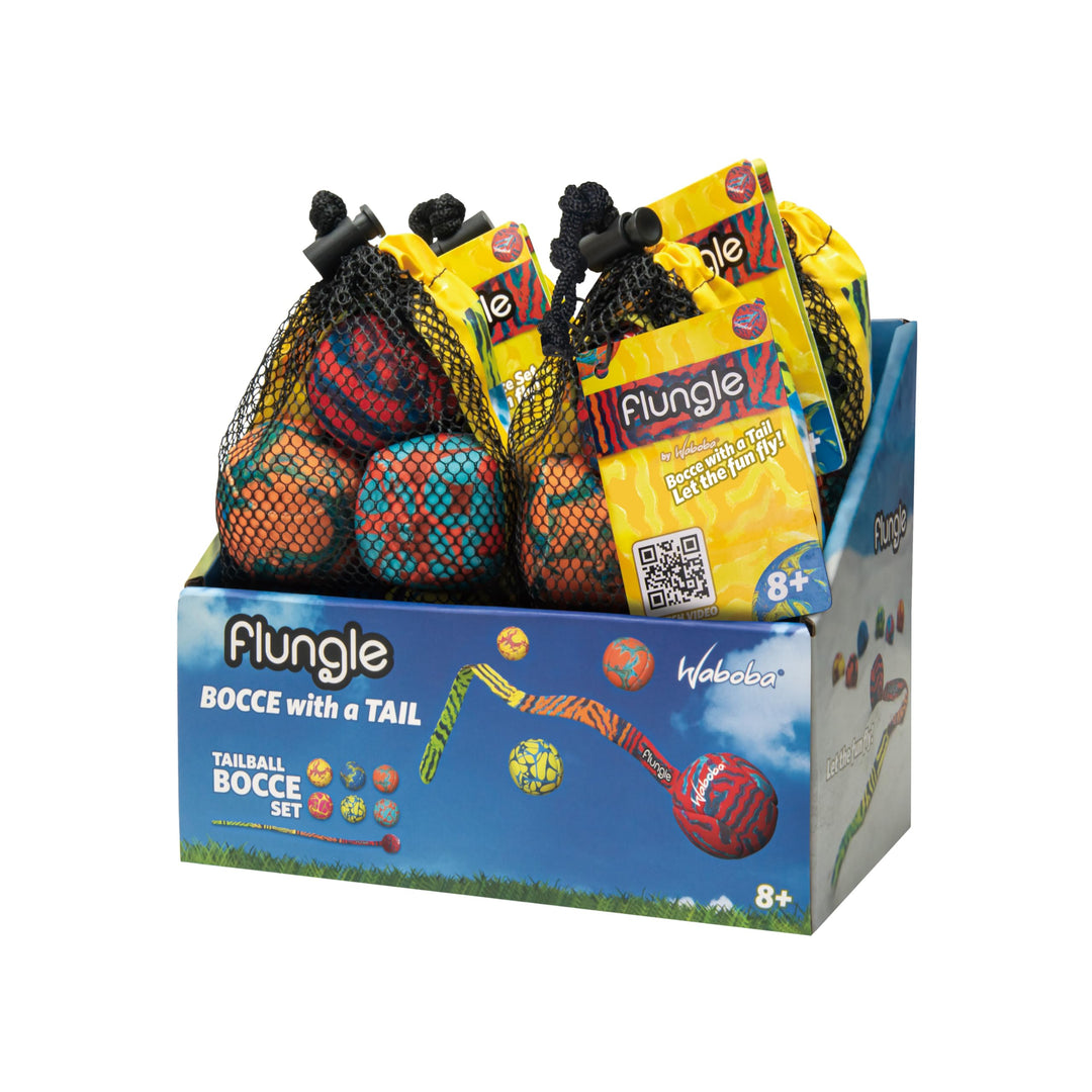 Waboba Unisex – Erwachsene FLUNGLE Ballwurfspiel Boccia mit Schwanz 2–6 Spieler – Lustiges Hof-und S