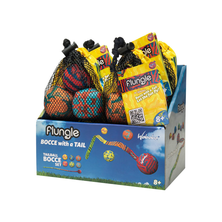 Waboba Unisex – Erwachsene FLUNGLE Ballwurfspiel Boccia mit Schwanz 2–6 Spieler – Lustiges Hof-und S