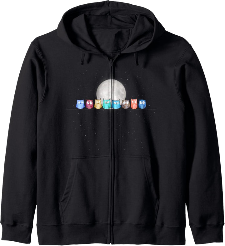 Starry Night Owls Kapuzenjacke
