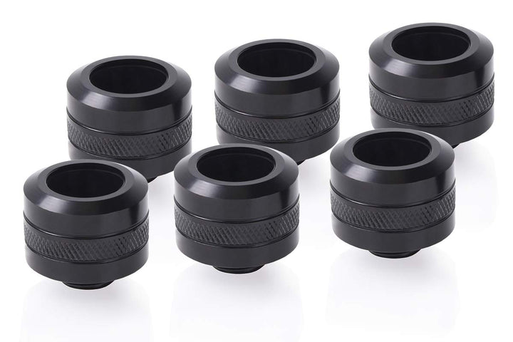 Alphacool ‎17477 Eiszapfen PRO 16mm HardTube Fitting G1/4 - Deep Black Sixpack Anschluss