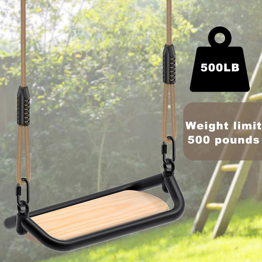 SELEWARE Schaukel Outdoor Kinder Schaukelsitz - Indoor Kinderschaukel Holz Gartenschaukel mit Verste