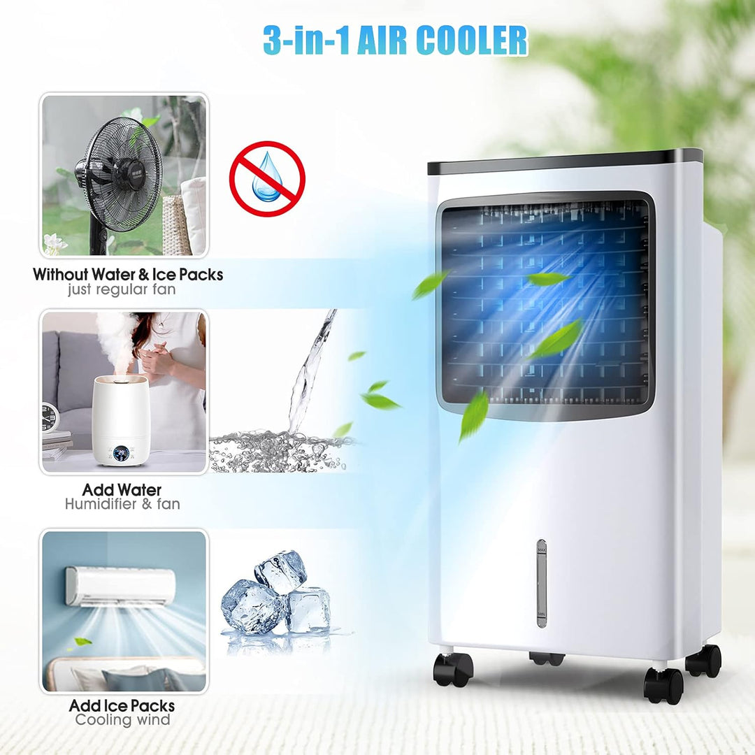 SOARS Klimaanlage mobil ohne Abluftschlauch, 3 in 1 Air Cooler, Ventilator, Luftbefeuchter, Klimager
