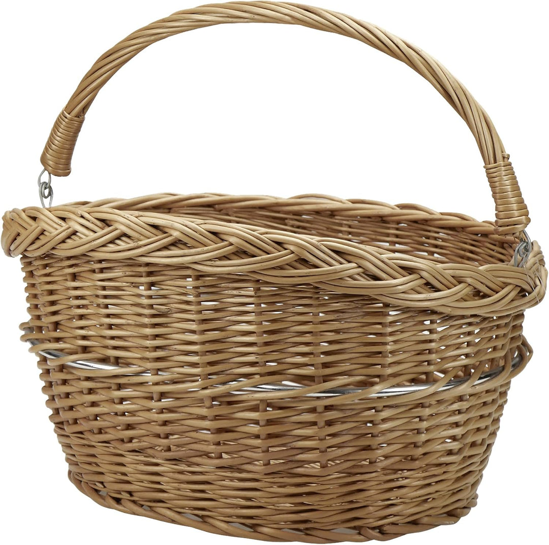 KLICKfix Farradtasche Weidenkorb Lenkerkorb, Beige, 30 x 40 x 31 cm Single, Single