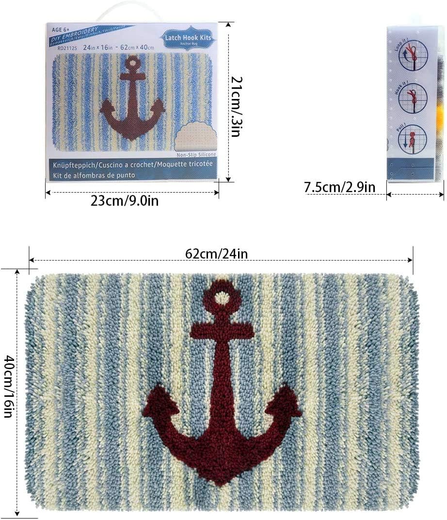 ROCKY&CHAO Knüpfhaken-Teppich-Kits, DIY, Basteln, Teppich, Teppichherstellung, Kissen, Häkelsets für