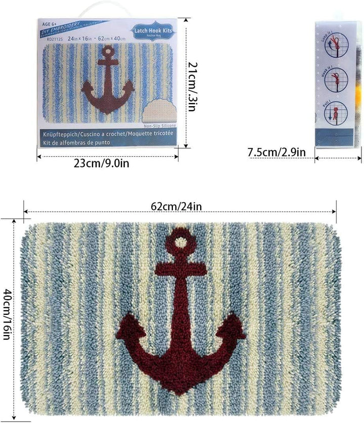ROCKY&CHAO Knüpfhaken-Teppich-Kits, DIY, Basteln, Teppich, Teppichherstellung, Kissen, Häkelsets für