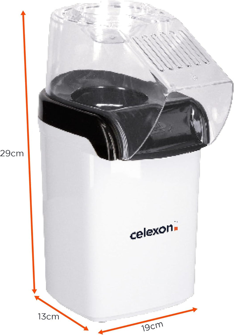 celexon CinePop CP150 Popcorn-Maschine - 13x19x29cm - Gewicht: 900g - weiss - einfach zu reinigen -