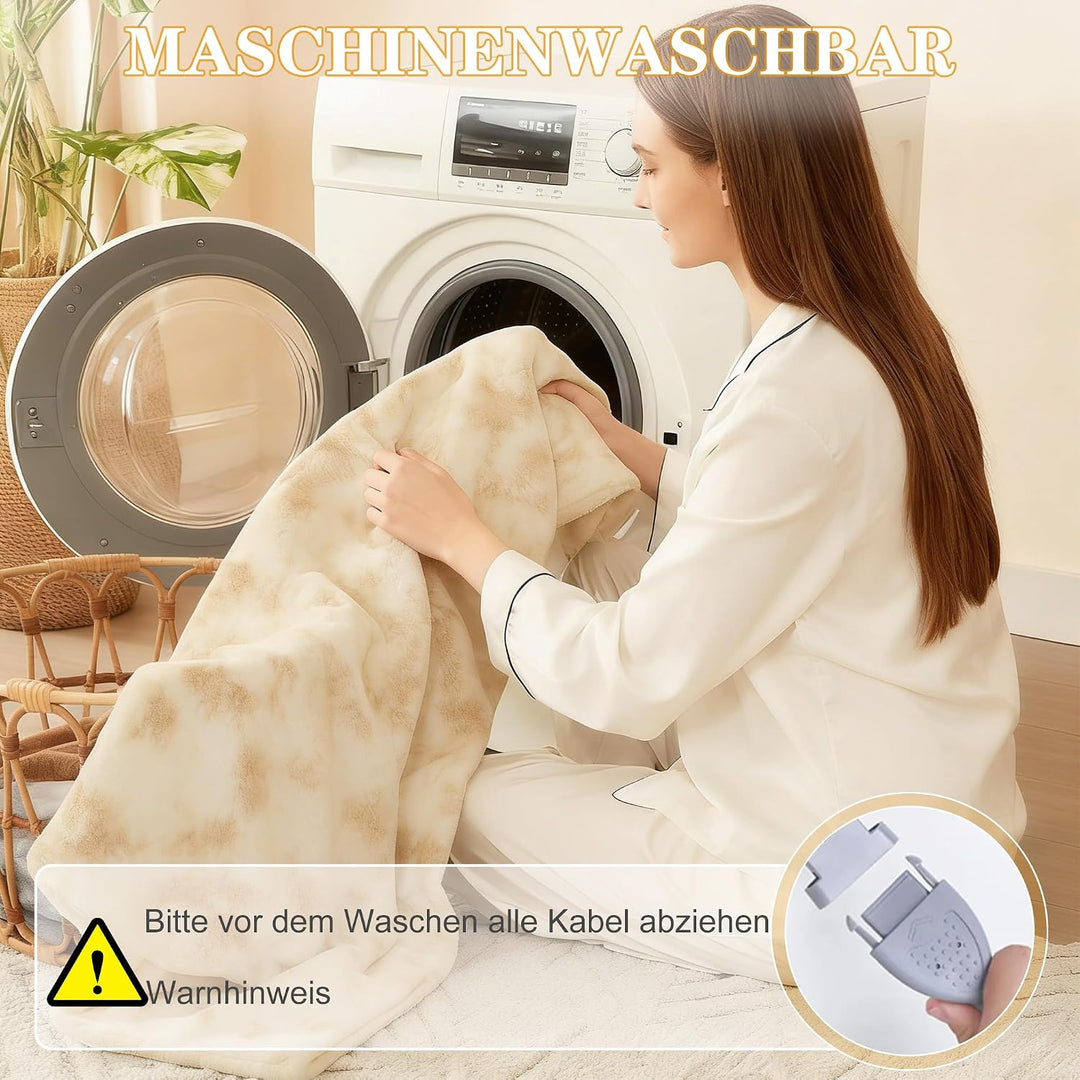 COZYTY Wärmedecke – Heizdecke Mit Abschaltautomatik 130×180cm, 6 Heizstufen & 10h Auto-Abschaltung,