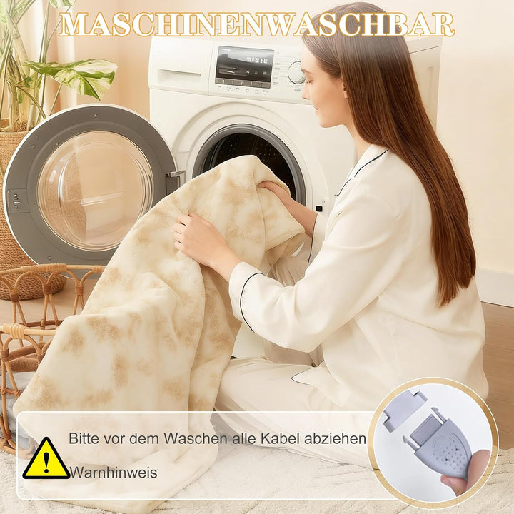 COZYTY Wärmedecke – Heizdecke Mit Abschaltautomatik 130×180cm, 6 Heizstufen & 10h Auto-Abschaltung,