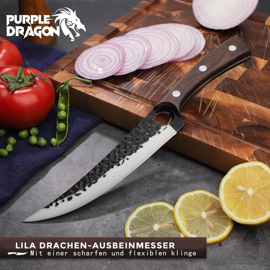 Purple Dragon 7 Zoll Ausbeinmesser Filet Messer Full Tang Kochmesser Fleisch Gemüse Cleaver High Car