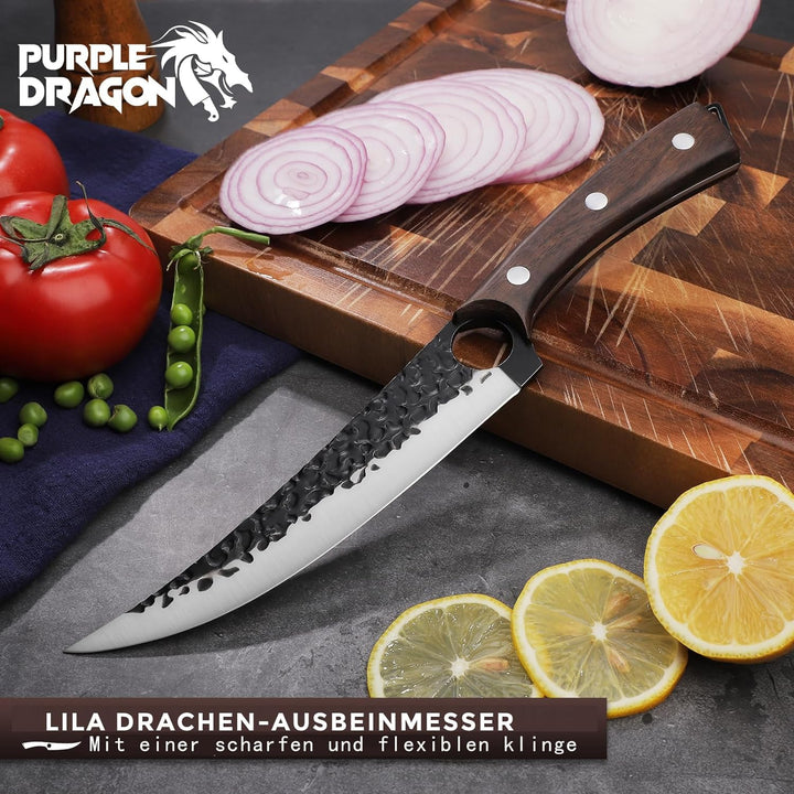Purple Dragon 7 Zoll Ausbeinmesser Filet Messer Full Tang Kochmesser Fleisch Gemüse Cleaver High Car