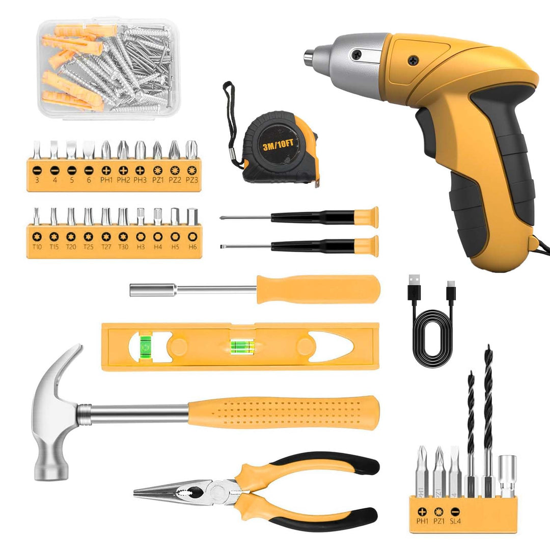 3.6V-Bohrerset mit 112 tlg Zubehör,Elektroschrauber,Werkzeugsatz Für Reparatur DIY, 3.6V