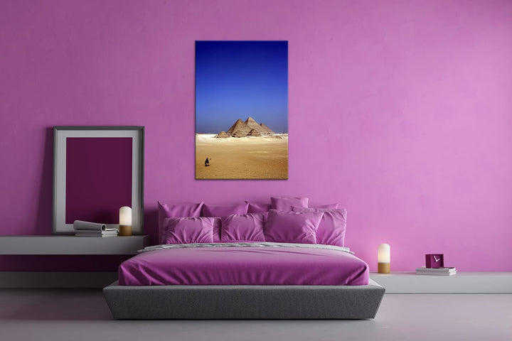 deyoli Pyramiden von Gizeh Format: 80x60 als Leinwandbild, Motiv fertig gerahmt auf Echtholzrahmen,
